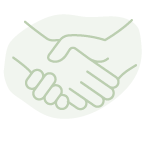 Line drawing of a handshake